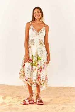 FARM RIO Delicate Forest Scarves Midi Dress New In 10 FARM RIO Delicate Forest Scarves Midi Dress New In