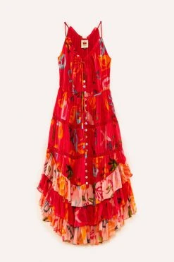 FARM RIO New In Red Mixed Fruits Ocean Maxi Dress 13 FARM RIO New In Red Mixed Fruits Ocean Maxi Dress