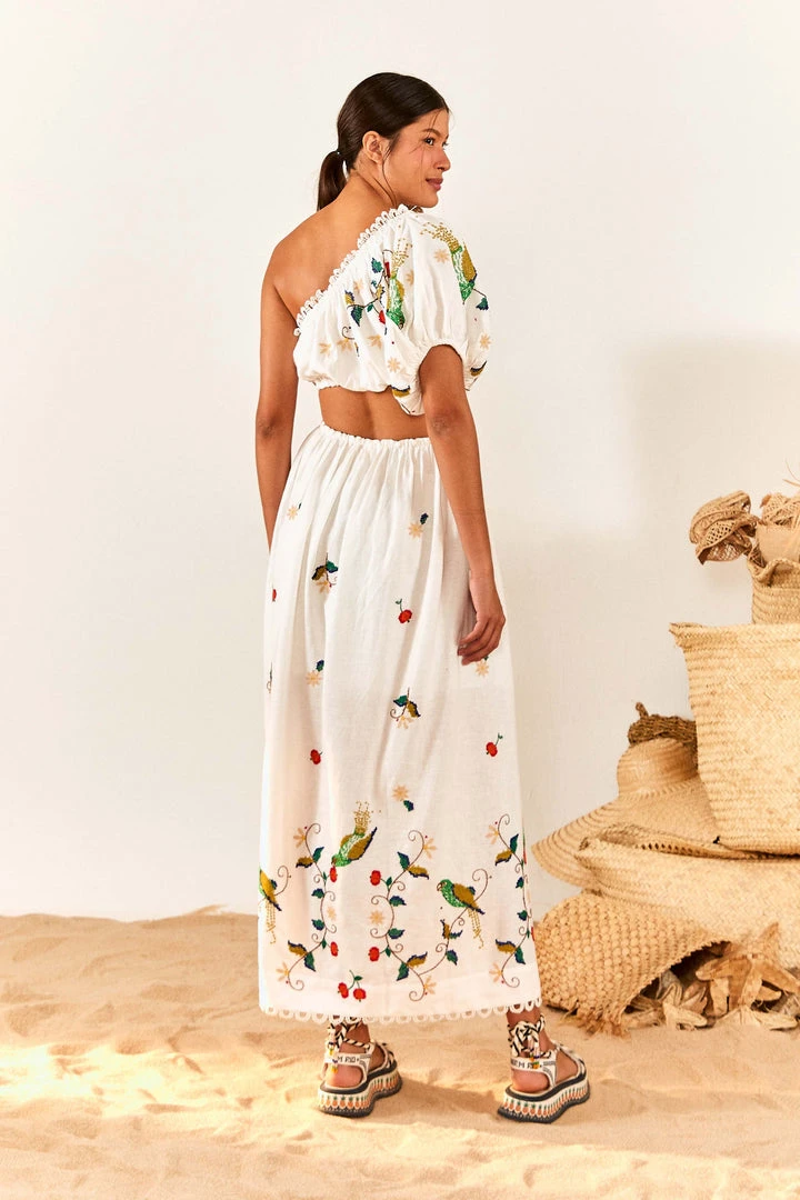 FARM RIO Pitanga Embroidered One-Shoulder Maxi Dress 2 FARM RIO Pitanga Embroidered One-Shoulder Maxi Dress