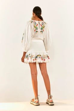 FARM RIO New In Pitanga Embroidered Mini Skirt