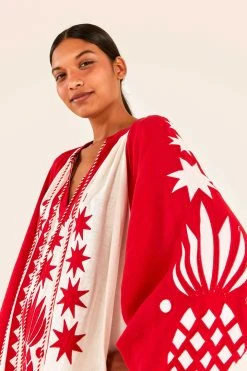 FARM RIO Red Tropical Cutwork Mini Dress 8 FARM RIO Red Tropical Cutwork Mini Dress