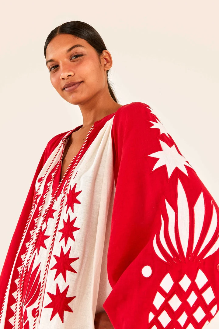 FARM RIO Red Tropical Cutwork Mini Dress 3 FARM RIO Red Tropical Cutwork Mini Dress