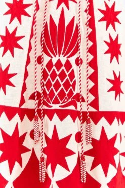 FARM RIO Red Tropical Cutwork Mini Dress 10 FARM RIO Red Tropical Cutwork Mini Dress