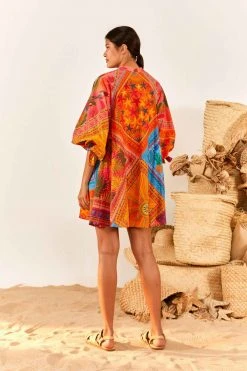 FARM RIO Mixed Scarves Button-Down Mini Dress 2 FARM RIO Mixed Scarves Button-Down Mini Dress