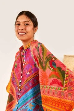 FARM RIO Mixed Scarves Button-Down Mini Dress 3 FARM RIO Mixed Scarves Button-Down Mini Dress