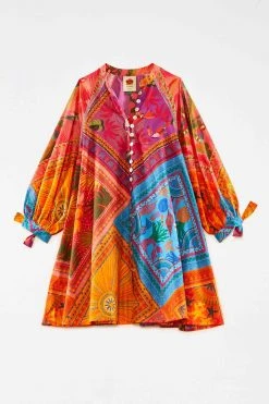 FARM RIO Mixed Scarves Button-Down Mini Dress 5 FARM RIO Mixed Scarves Button-Down Mini Dress