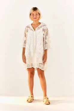 FARM RIO Tropical Wind Guipure Lace Shirt New In 13 FARM RIO Tropical Wind Guipure Lace Shirt New In