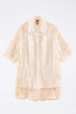 FARM RIO Tropical Wind Guipure Lace Shirt New In 12 FARM RIO Tropical Wind Guipure Lace Shirt New In