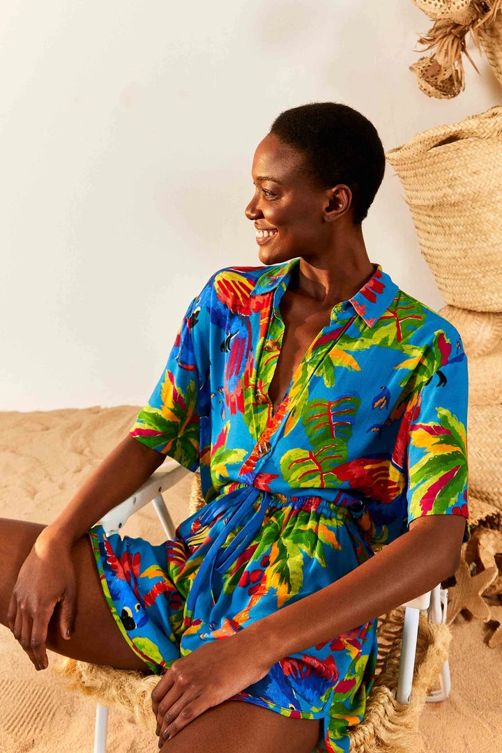 FARM RIO Blue Sunny Day Unisex Shirt New In 1 FARM RIO Blue Sunny Day Unisex Shirt New In