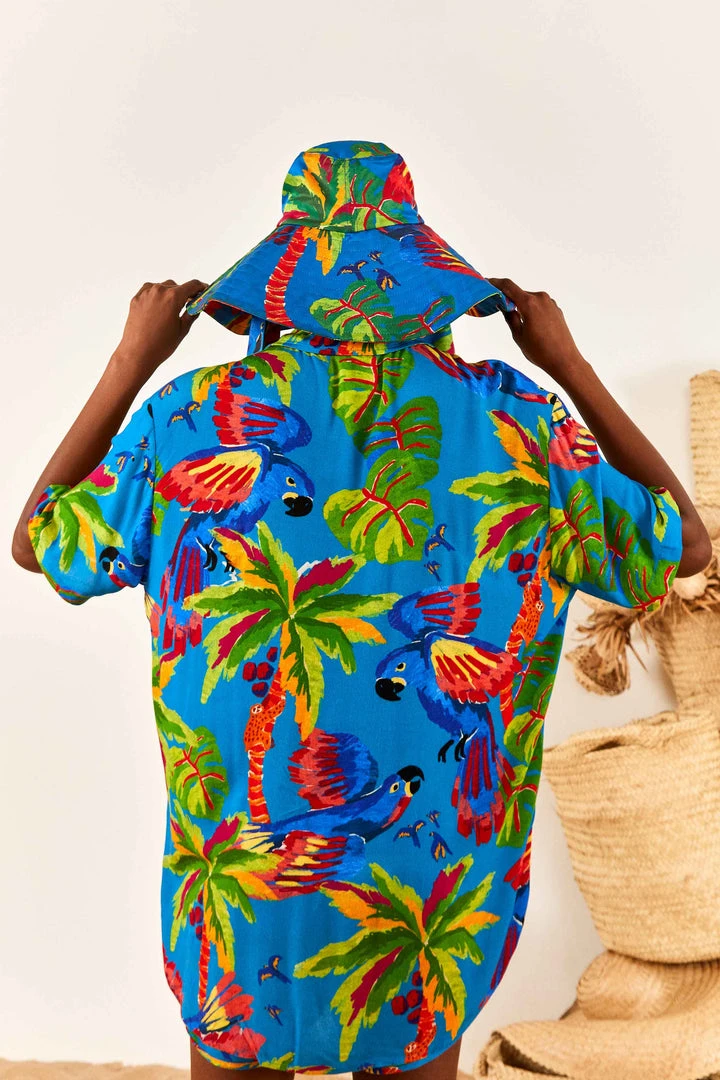 FARM RIO Blue Sunny Day Unisex Shirt New In 3 FARM RIO Blue Sunny Day Unisex Shirt New In