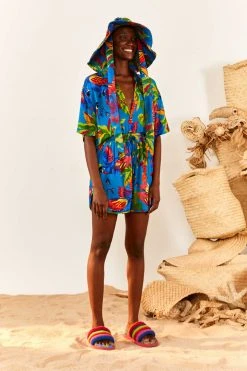 FARM RIO Blue Sunny Day Unisex Shirt New In 9 FARM RIO Blue Sunny Day Unisex Shirt New In