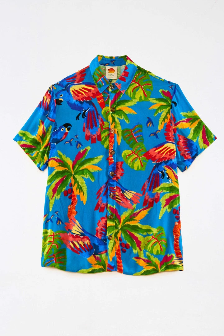 FARM RIO Blue Sunny Day Unisex Shirt New In 6 FARM RIO Blue Sunny Day Unisex Shirt New In