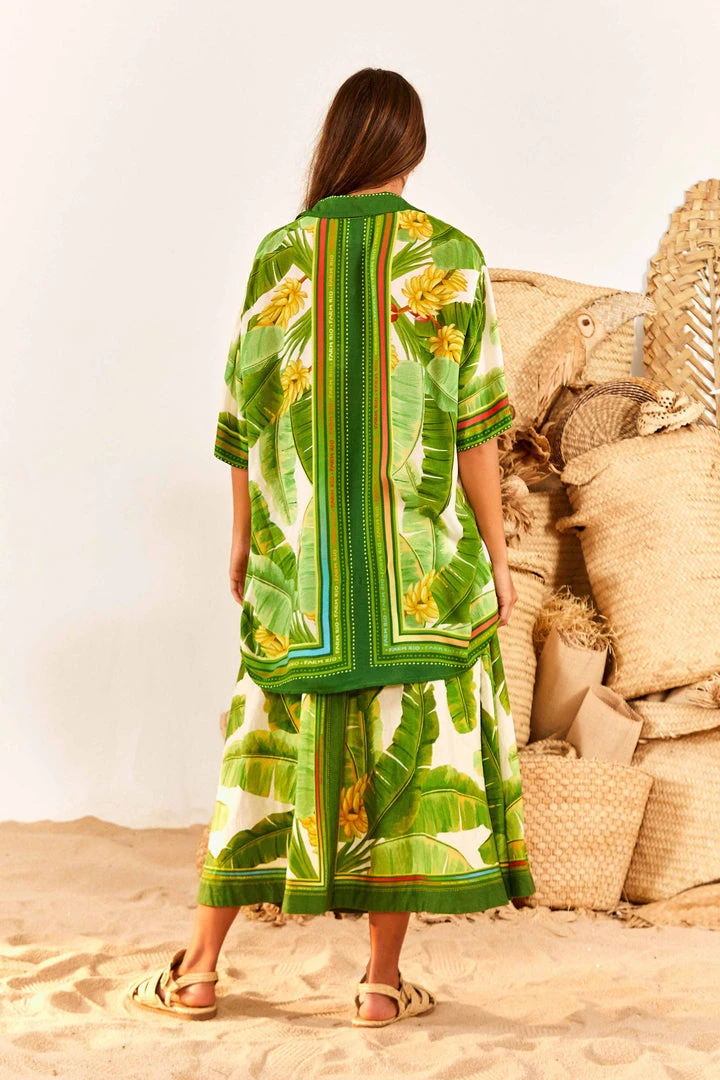 FARM RIO New In Fresh Forest Scarf Unisex Shirt 4 FARM RIO New In Fresh Forest Scarf Unisex Shirt