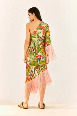 FARM RIO Macaw Leaves One-Shoulder Midi Dress 14 FARM RIO Macaw Leaves One-Shoulder Midi Dress