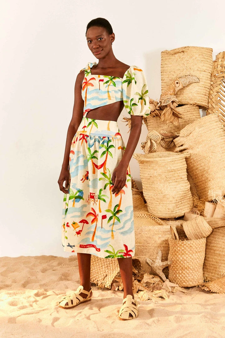 FARM RIO Copabacana Midi Dress New In FARM RIO Copabacana Midi Dress New In