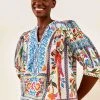 FARM RIO Tropical Tiles Blouse New In
