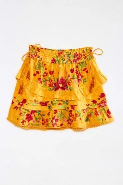 FARM RIO Yellow Flower Dream Layered Mini Skirt 13 FARM RIO Yellow Flower Dream Layered Mini Skirt