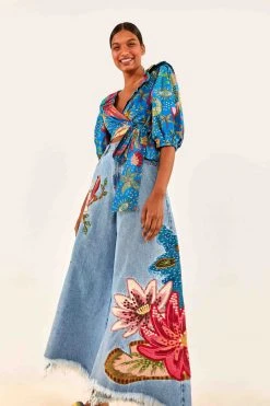 FARM Rio shop 39 FARM RIO New In Embroidered Denim Pants