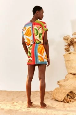 FARM RIO Fruits Scarves Wrap Mini Skirt