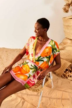 FARM RIO Fruits Scarves Wrap Mini Skirt 9 FARM RIO Fruits Scarves Wrap Mini Skirt