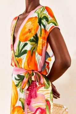 FARM RIO Fruits Scarves Wrap Mini Skirt 11 FARM RIO Fruits Scarves Wrap Mini Skirt