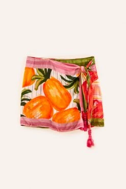 FARM RIO Fruits Scarves Wrap Mini Skirt 13 FARM RIO Fruits Scarves Wrap Mini Skirt