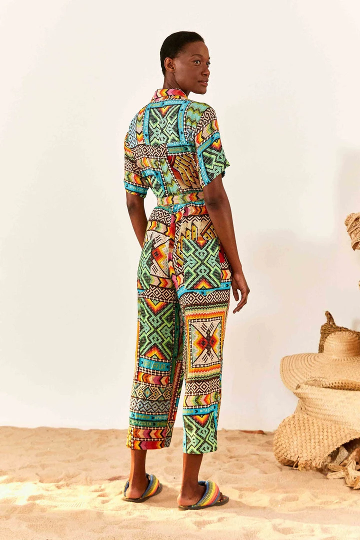 FARM RIO New In Banana Scarves Belted Jumpsuit 3 FARM RIO New In Banana Scarves Belted Jumpsuit