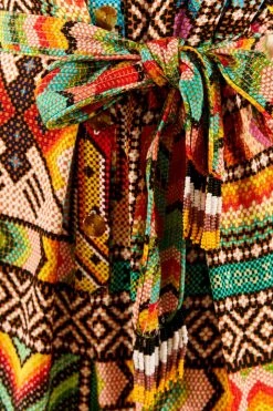 FARM RIO New In Banana Scarves Belted Jumpsuit 11 FARM RIO New In Banana Scarves Belted Jumpsuit