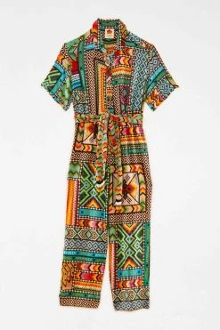 FARM RIO New In Banana Scarves Belted Jumpsuit 13 FARM RIO New In Banana Scarves Belted Jumpsuit