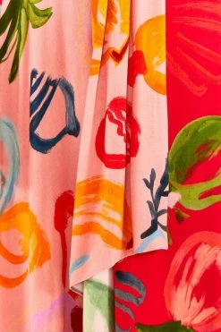 FARM RIO Red Mixed Fruits Ocean Maxi Skirt 11 FARM RIO Red Mixed Fruits Ocean Maxi Skirt