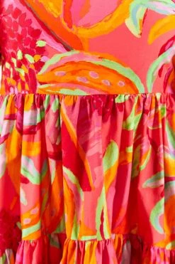 FARM RIO New In Fruit Brush Puff Sleeve Midi Dress 12 FARM RIO New In Fruit Brush Puff Sleeve Midi Dress