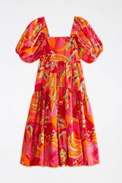 FARM RIO New In Fruit Brush Puff Sleeve Midi Dress 13 FARM RIO New In Fruit Brush Puff Sleeve Midi Dress