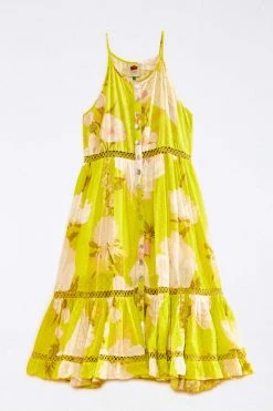 FARM RIO Yellow Neon Garden Midi Dress New In 6 FARM RIO Yellow Neon Garden Midi Dress New In