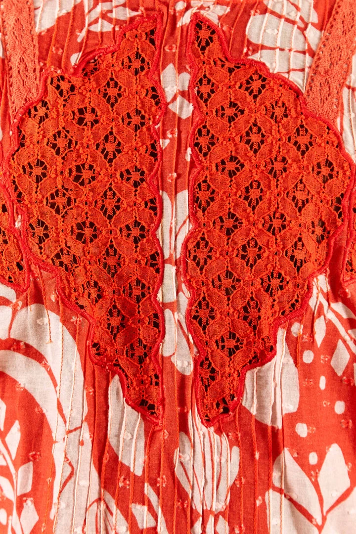 FARM RIO New In Orange Neon Jungle Mini Blouse 7 FARM RIO New In Orange Neon Jungle Mini Blouse