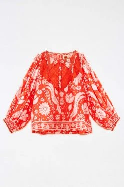 FARM RIO New In Orange Neon Jungle Mini Blouse 12 FARM RIO New In Orange Neon Jungle Mini Blouse