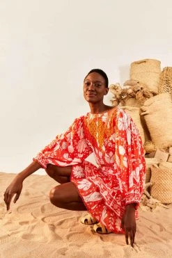 FARM RIO Orange Neon Jungle Mini Skirt 8 FARM RIO Orange Neon Jungle Mini Skirt