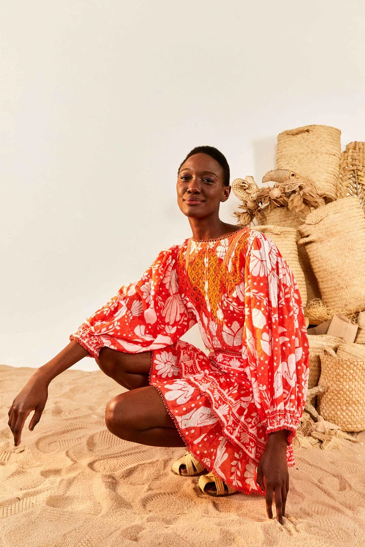 FARM RIO Orange Neon Jungle Mini Skirt 3 FARM RIO Orange Neon Jungle Mini Skirt