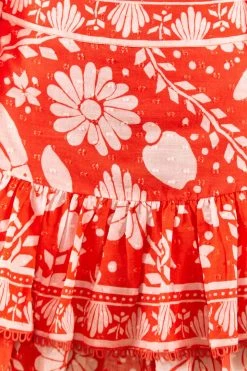 FARM RIO Orange Neon Jungle Mini Skirt 10 FARM RIO Orange Neon Jungle Mini Skirt