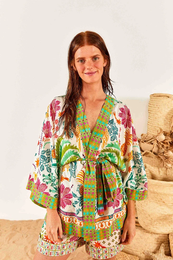 FARM RIO Fruits Queen Scarf Kimono New In 2 FARM RIO Fruits Queen Scarf Kimono New In