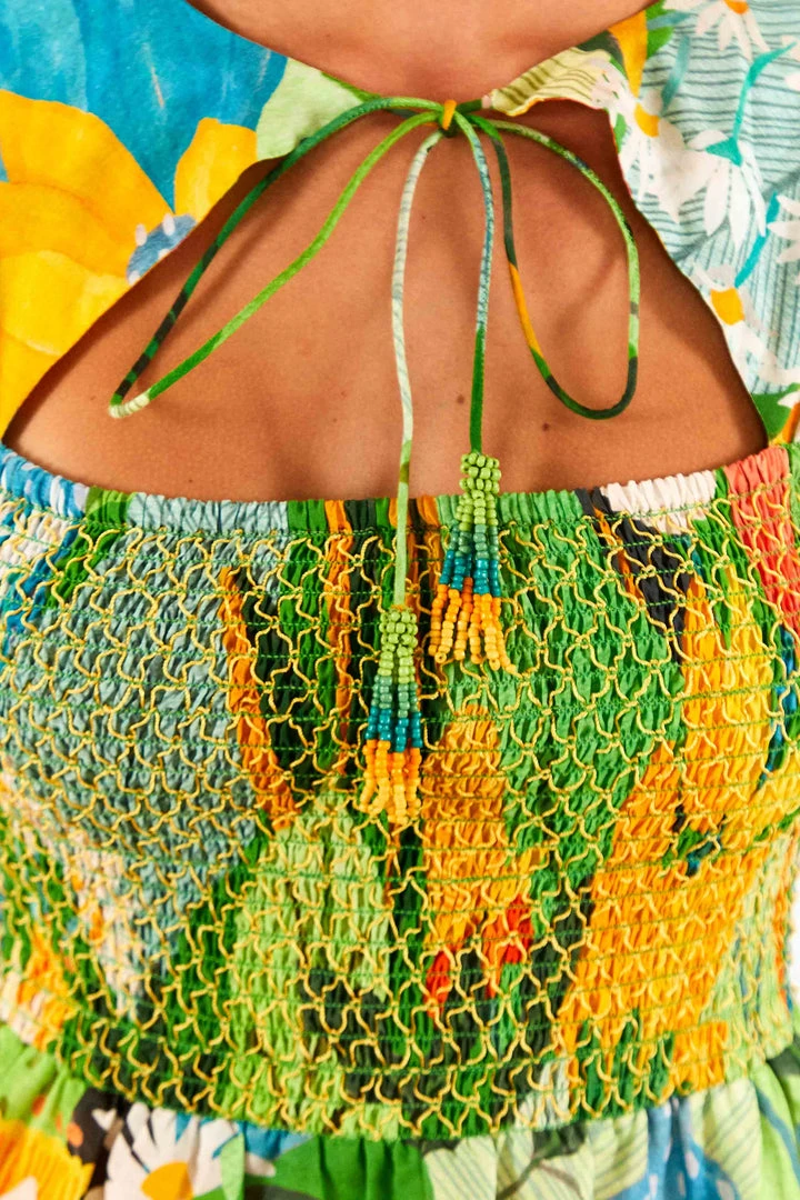 FARM RIO Vintage Toucans Smocked Blouse 5 FARM RIO Vintage Toucans Smocked Blouse