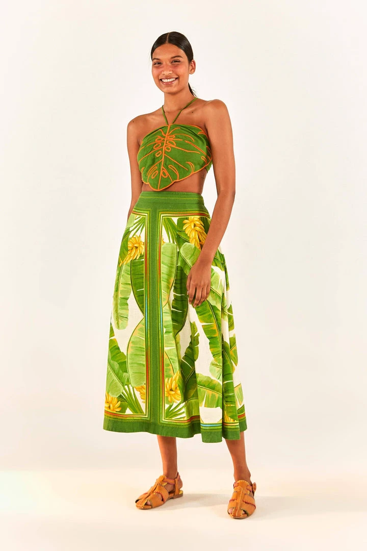 FARM RIO Fresh Forest Scarf Midi Skirt 5 FARM RIO Fresh Forest Scarf Midi Skirt