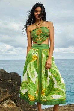 FARM RIO Fresh Forest Scarf Midi Skirt 9 FARM RIO Fresh Forest Scarf Midi Skirt