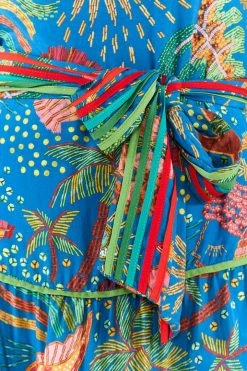 FARM RIO Blue Ocean Stories Maxi Dress New In 12 FARM RIO Blue Ocean Stories Maxi Dress New In