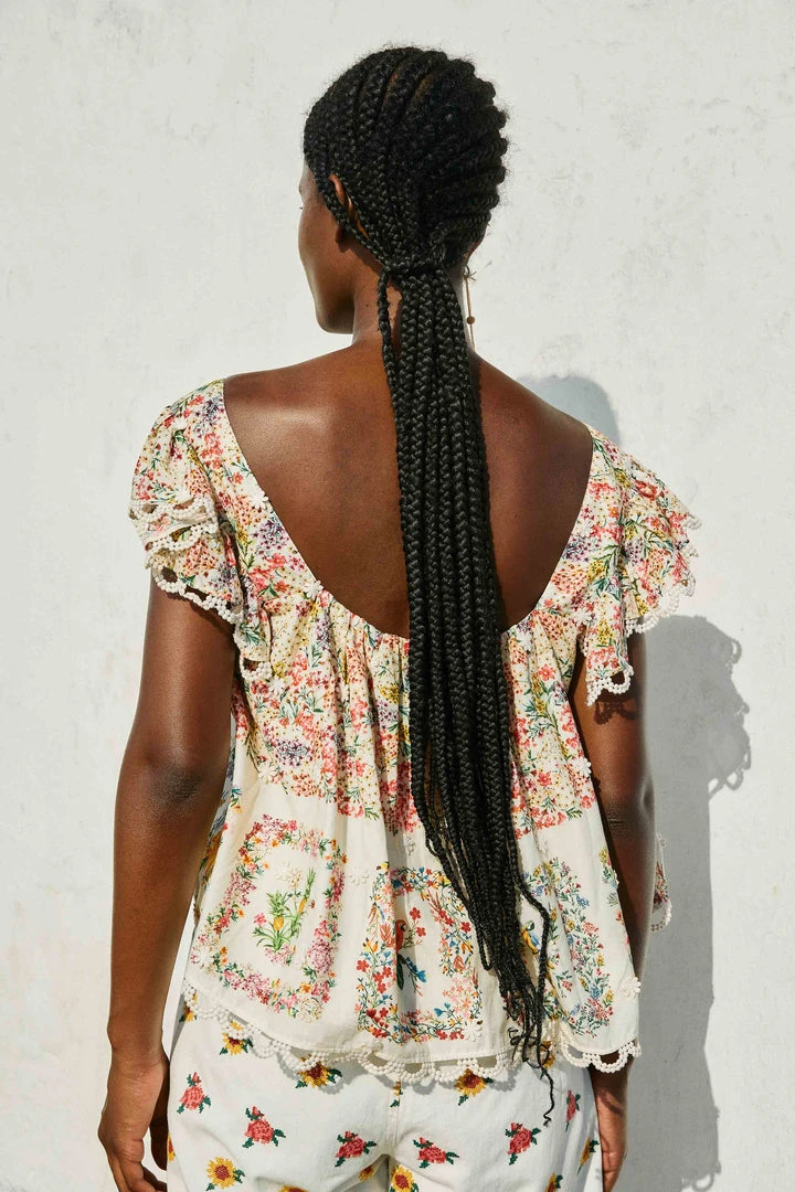 FARM RIO Delicate Forest Scarves Blouse 5 FARM RIO Delicate Forest Scarves Blouse