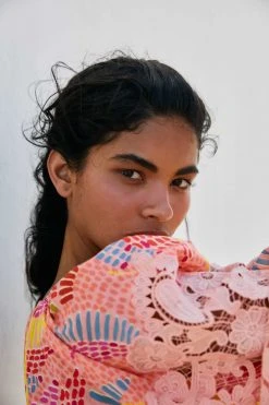 FARM RIO New In Pink Dotted Bananas Blouse 10 FARM RIO New In Pink Dotted Bananas Blouse