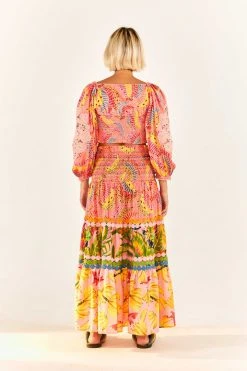 FARM RIO New In Pink Dotted Bananas Blouse