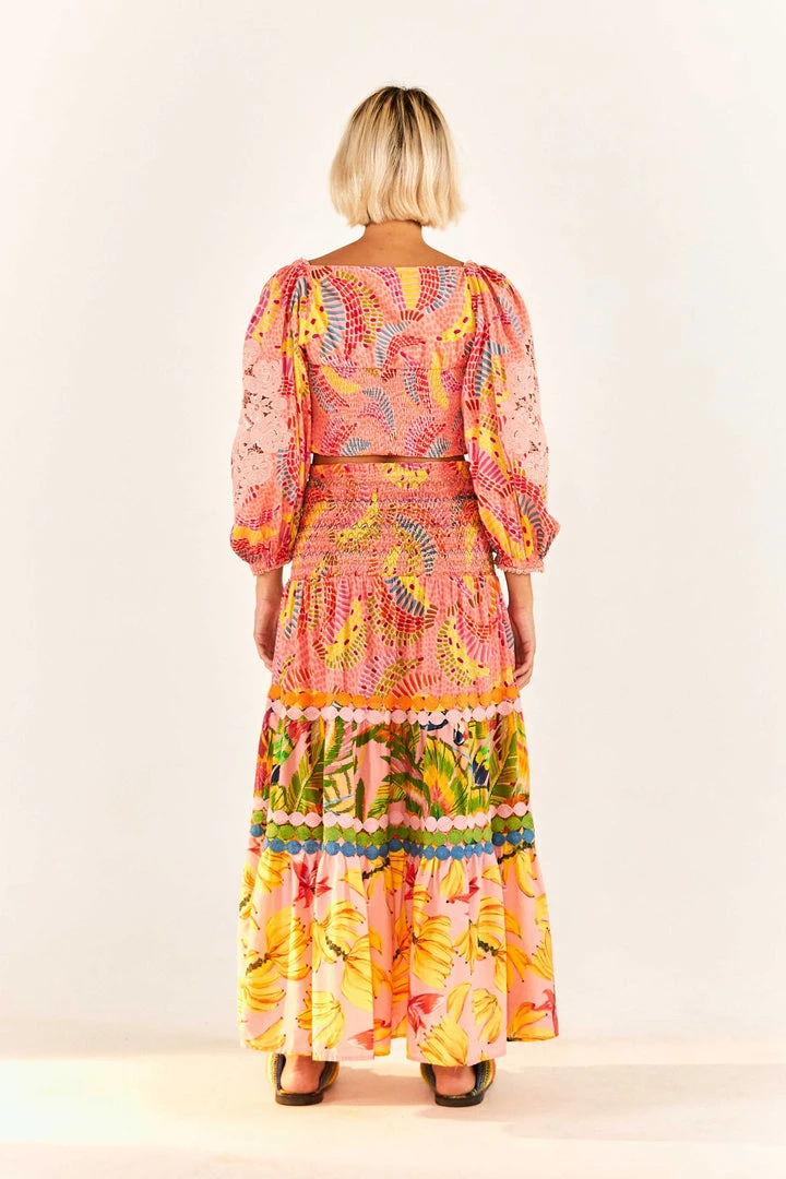 FARM RIO New In Pink Dotted Bananas Blouse 2 FARM RIO New In Pink Dotted Bananas Blouse