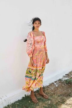 FARM RIO New In Pink Dotted Bananas Blouse 9 FARM RIO New In Pink Dotted Bananas Blouse