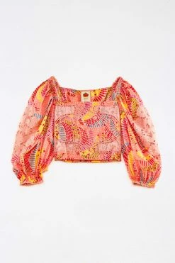 FARM RIO New In Pink Dotted Bananas Blouse 13 FARM RIO New In Pink Dotted Bananas Blouse