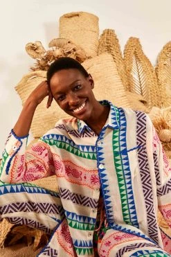 FARM RIO Multicolored Pineapple Jacquard Shirtdress 9 FARM RIO Multicolored Pineapple Jacquard Shirtdress